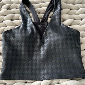 Alo Yoga Real Bra in patterned black